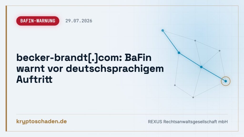becker-brandt.com: BaFin-Warnung – schon Geld überwiesen?
