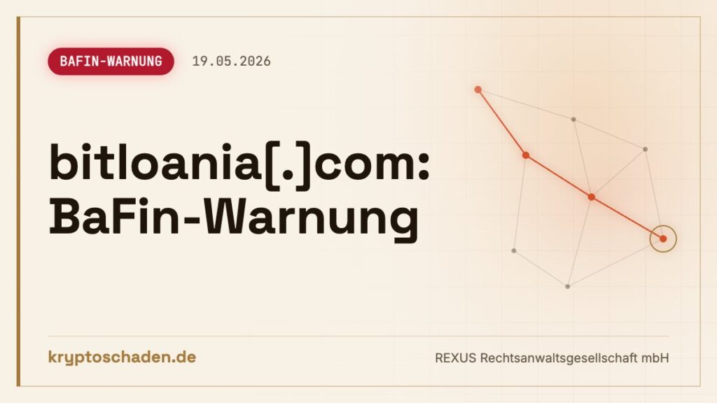 bitloania.com ohne KWG-Erlaubnis: Krypto zurückholen
