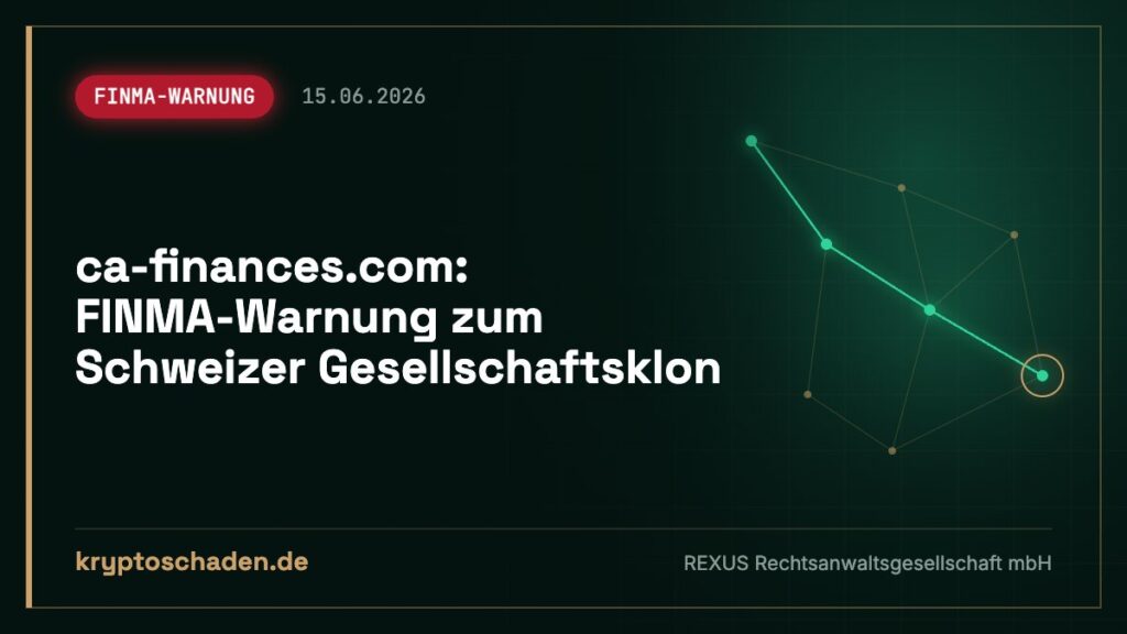ca-finances.com: Fake-Identität laut FINMA – investiert?