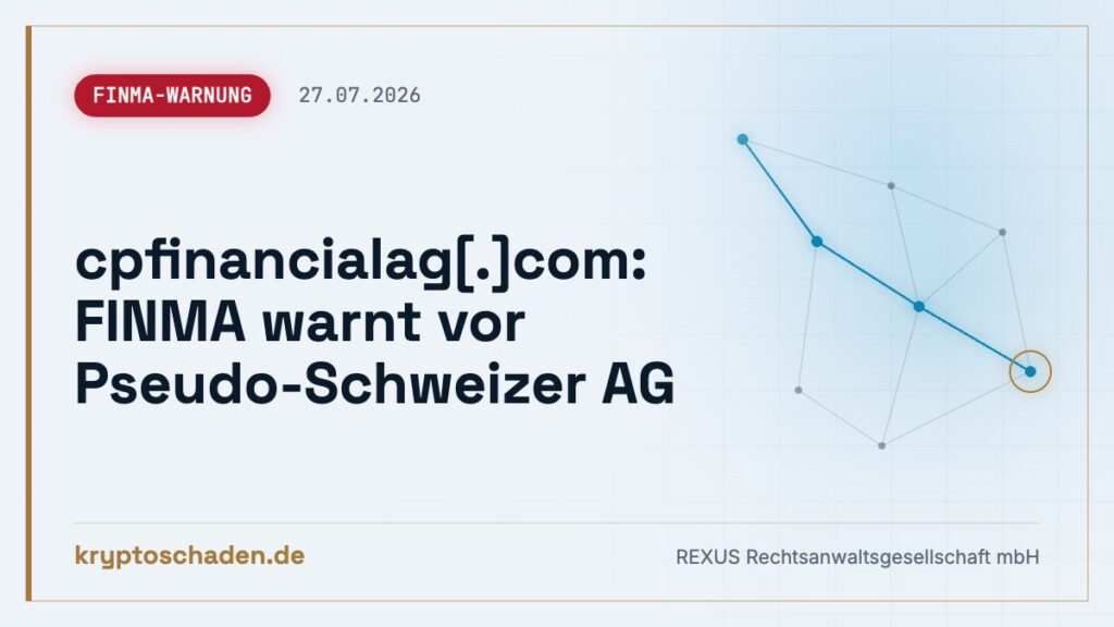 cpfinancialag.com ohne Bewilligung – was Anleger jetzt tun