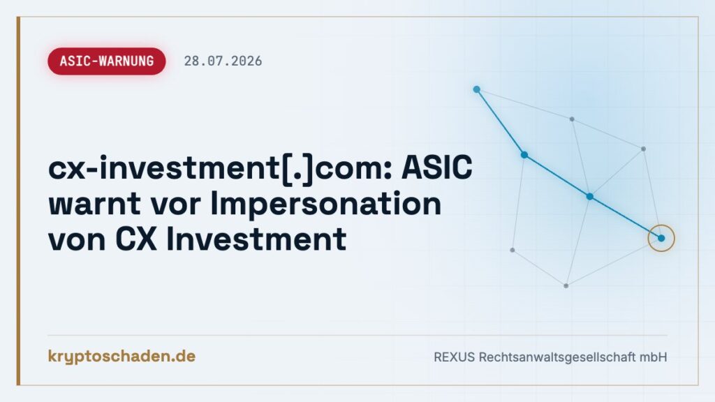 cx-investment.com: Fake-Firma laut ASIC – wohin floss Geld?
