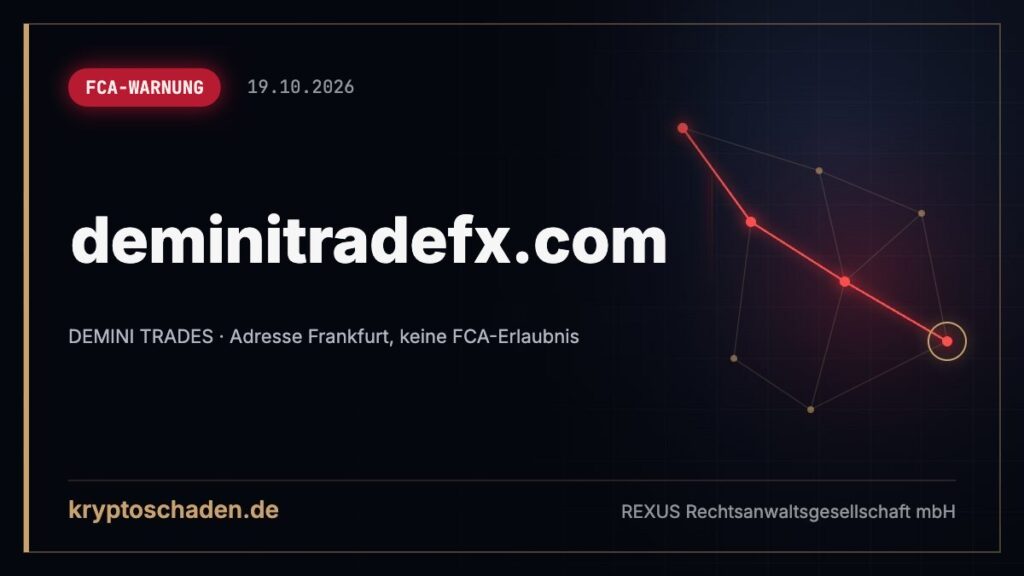 deminitradefx.com: Frankfurter Adresse, keine FCA-Erlaubnis