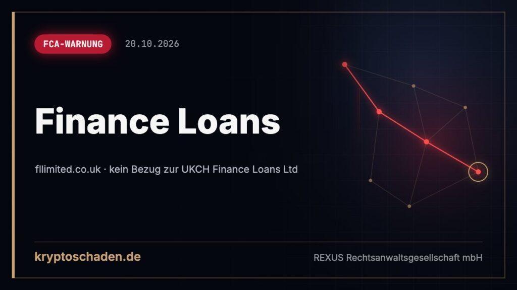 Finance Loans auf FCA-Warnliste – Kredit angefragt?