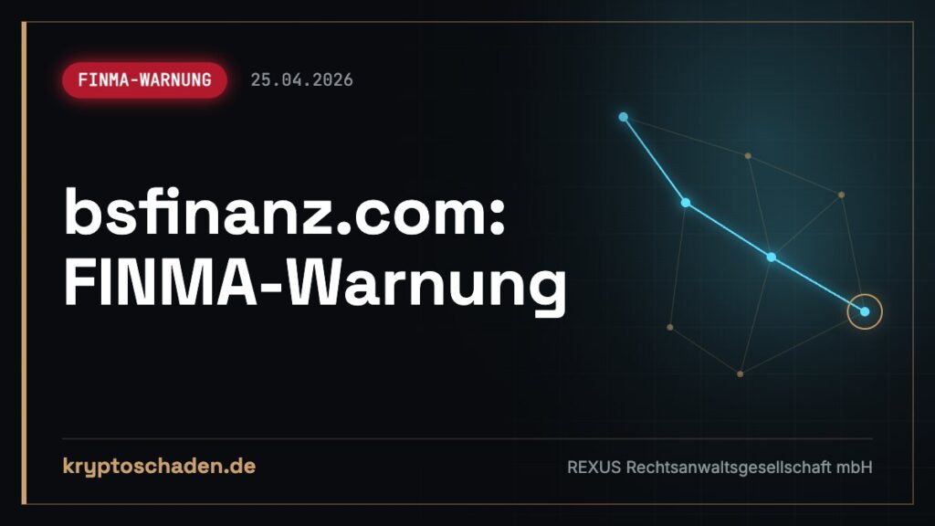 bsfinanz.com: FINMA entlarvt Fake-Klon – Zahlung zurückholen