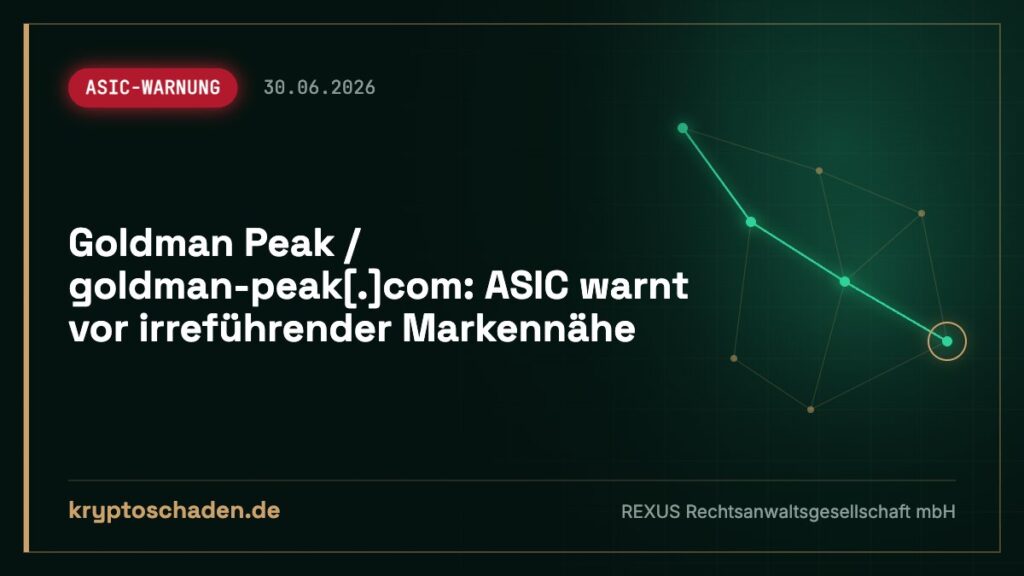 goldman-peak.com: Keine Auszahlung? ASIC-Warnung erklärt