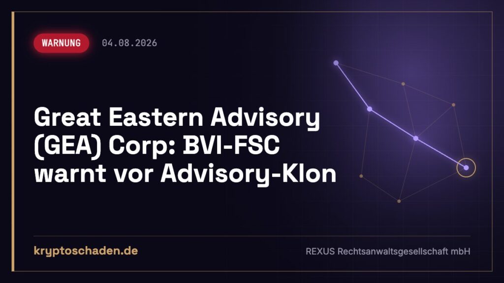 GEA Corp: BVI-FSC meldet Anlagebetrug – wohin floss Geld?