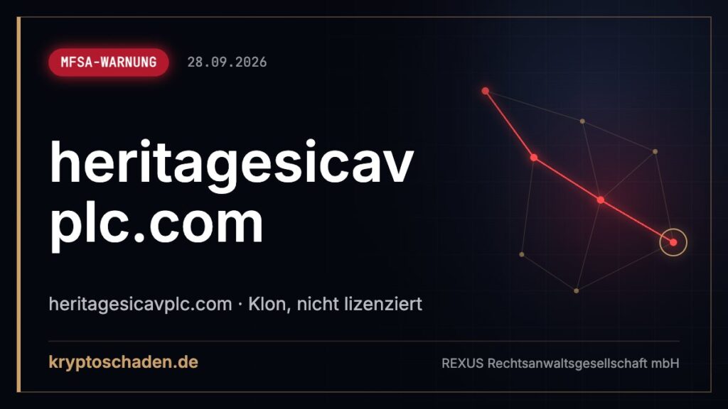 heritagesicavplc.com: Fake-Fonds laut MFSA – Geld auch weg?