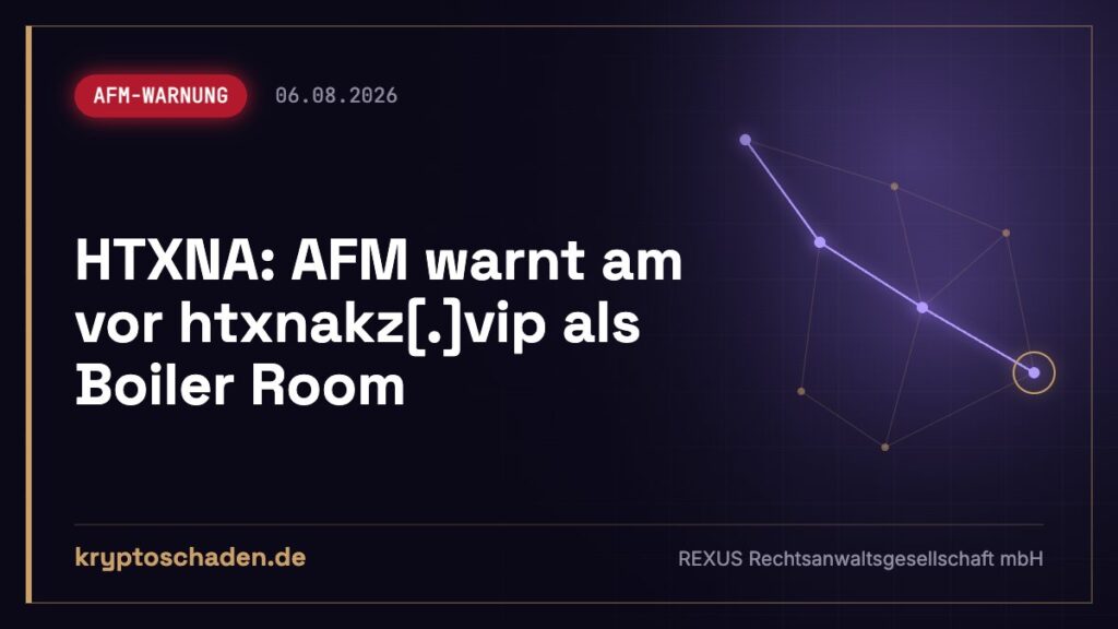 HTXNA: Betrug? AFM meldet Boilerroom – Coins verloren?