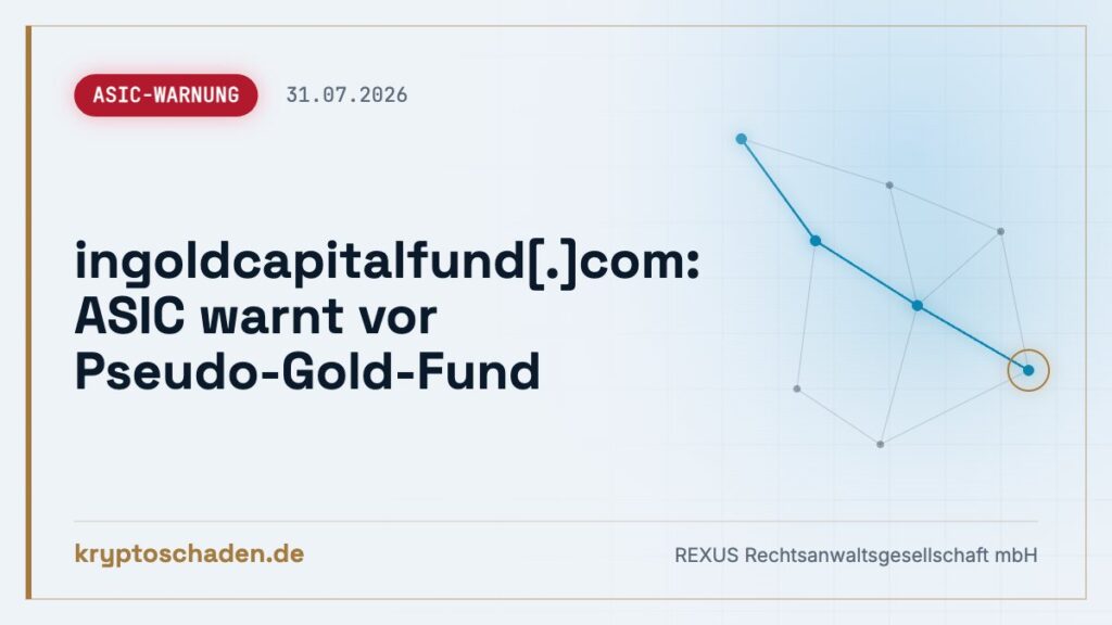 ingoldcapitalfund.com: Fake-Gold-Fund laut ASIC – angelegt?