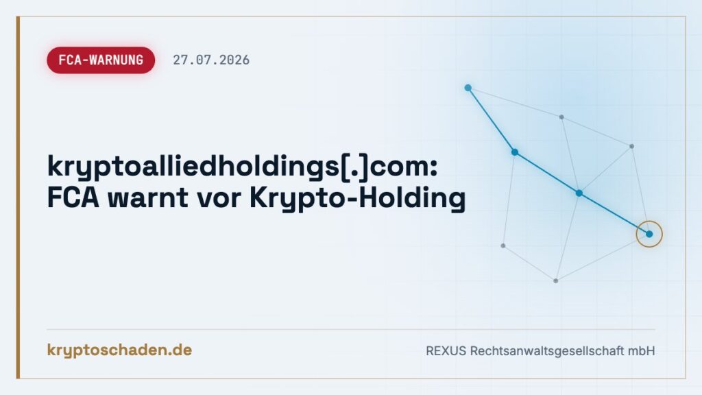 kryptoalliedholdings.com: Krypto überwiesen? FCA warnt
