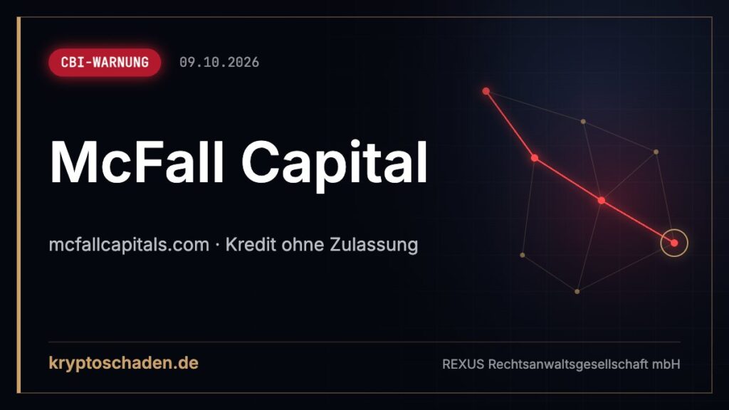 McFall Capital: Gebühr über die Bank zurückholen?