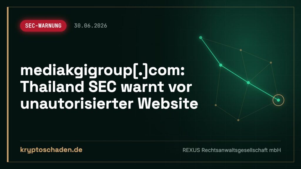 mediakgigroup.com: SEC Thailand warnt – Einzahlung zurück?