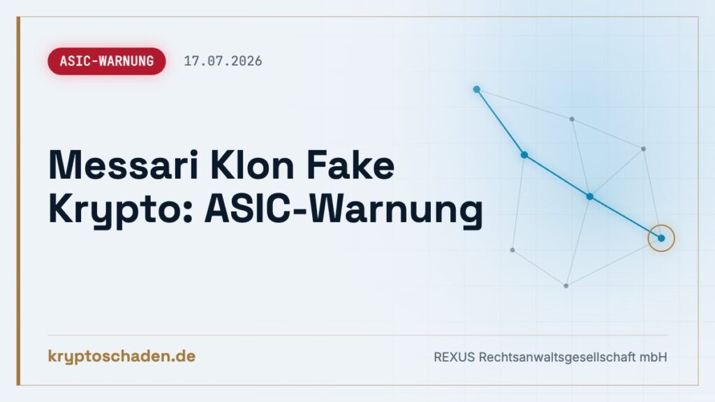 messari-de.io: Fake-Plattform laut ASIC – Coins eingezahlt?