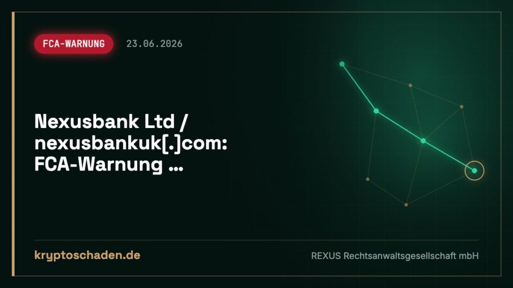 nexusbankuk.com: Fake-Registrierung laut FCA – überwiesen?