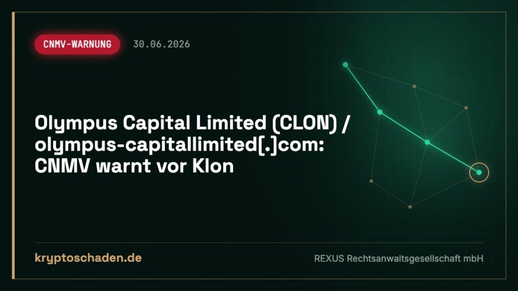 olympus-capitallimited.com: Fake-Klon laut CNMV – bezahlt?