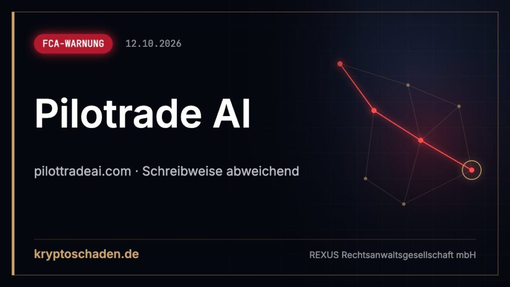 Pilotrade AI: Coins geschickt? FCA warnt vor Betrug