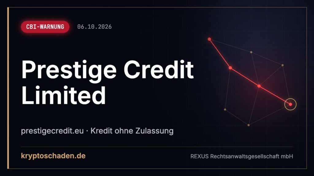 Prestige Credit: Kreditgebühr gezahlt – Spur verfolgen