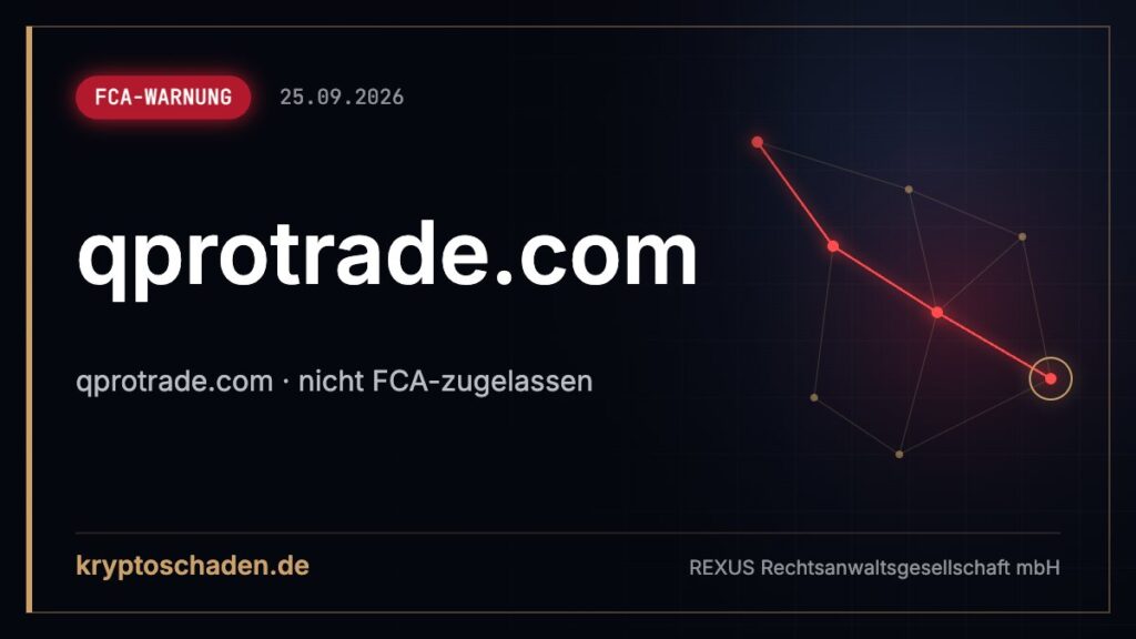qprotrade.com: FCA sieht Betrugsgefahr – Coins zu retten?