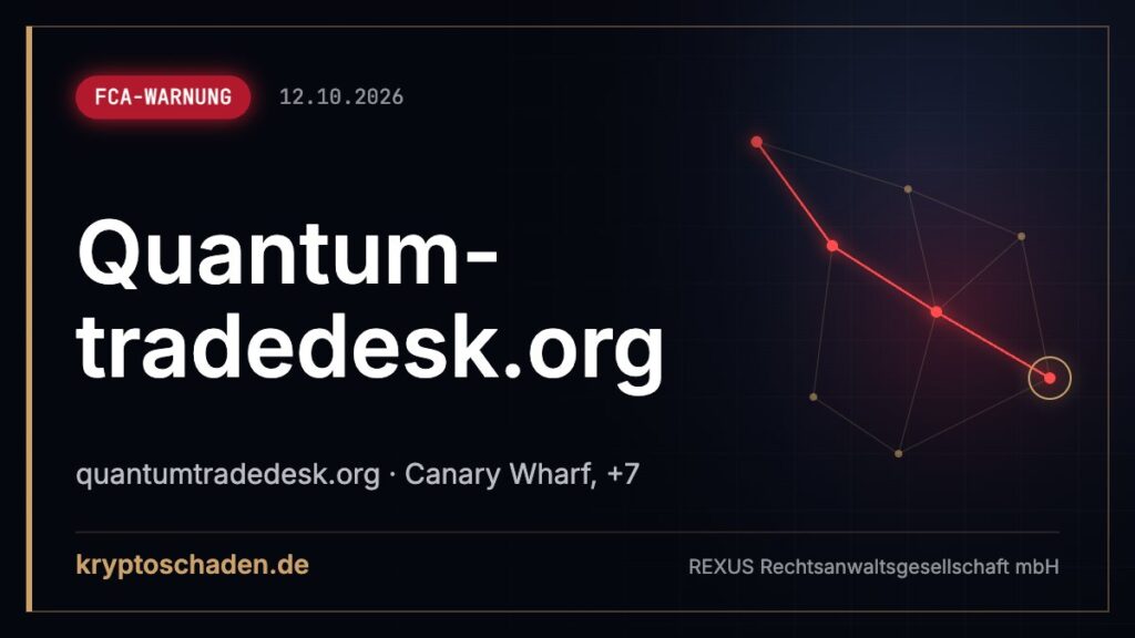 Quantumtradedesk.org: FCA warnt vor Betrug – Konto eröffnet?