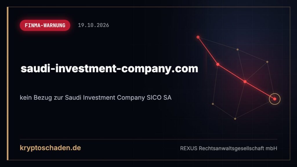 saudi-investment-company.com: Fake-Auftritt laut FINMA