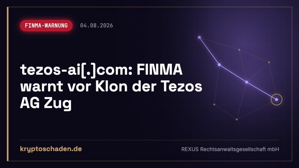 tezos-ai.com: Fake-KI-Handel laut FINMA – Coins sichern