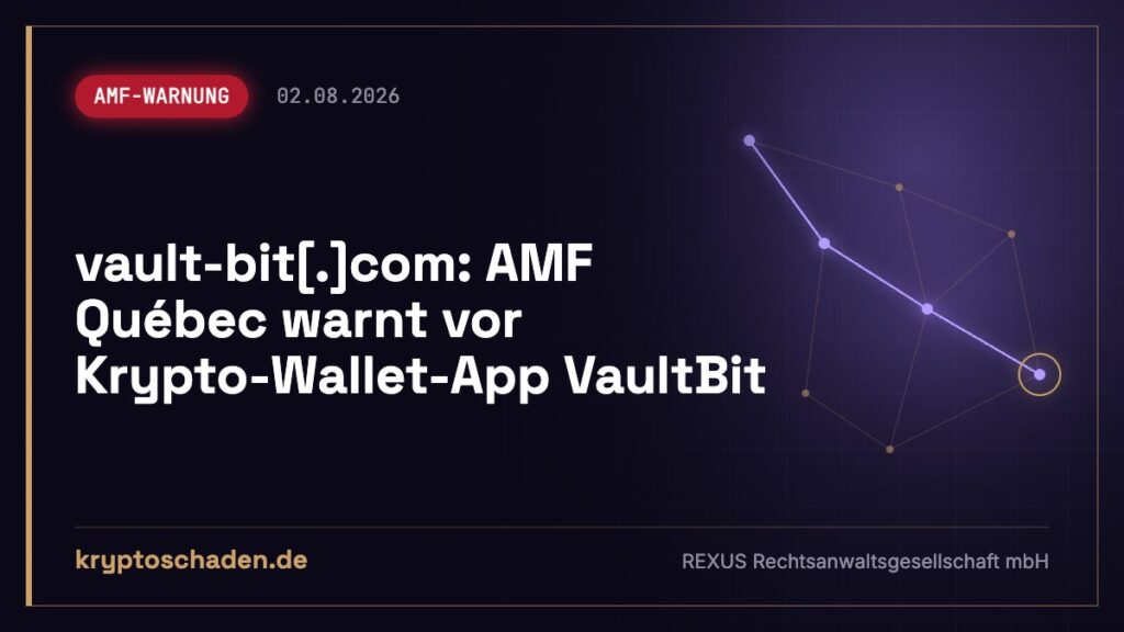 VaultBit: Coins in die Wallet geladen? Ihre Schritte