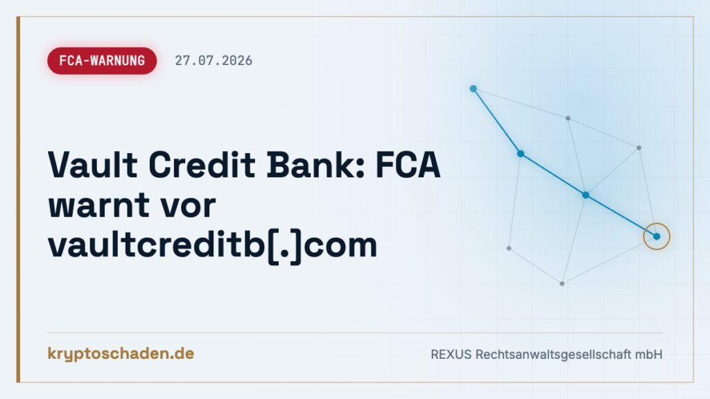 Vault Credit Bank: Einlage überwiesen? Ihre Rechte