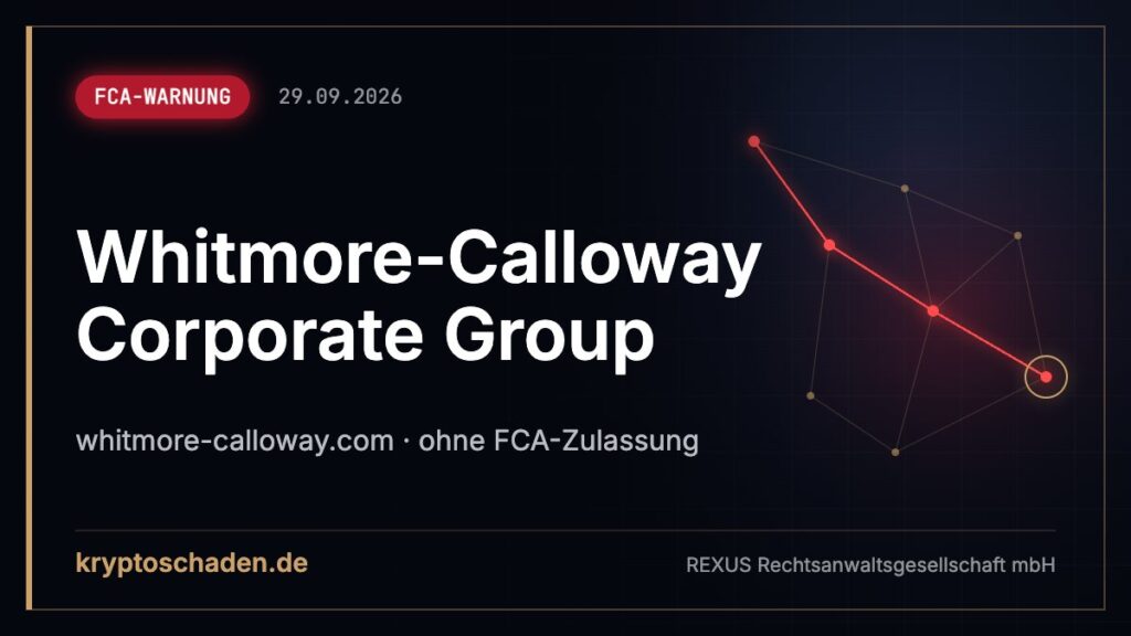 Whitmore-Calloway: FCA-Betrugswarnung – Geld abschreiben?